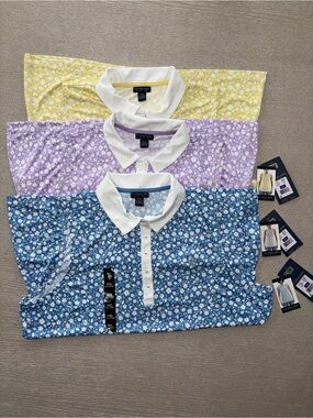 U.S. Polo Assn. Women’s Floral Polo Trio - Lavender, Yellow & Blue Golf Sz XXL